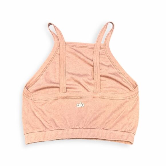 ALO Women’s Pink High Neck Strappy Sports Bra Small - Picture 2 of 3